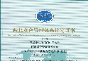 南通電站閥門通過(guò)兩化融合管理體系評(píng)定